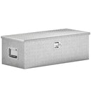 Cassetta degli Attrezzi 76,2x33x24,4 cm Capacità 43L con Serratura 2 Chiavi e Maniglia Laterale in Alluminio Argento      