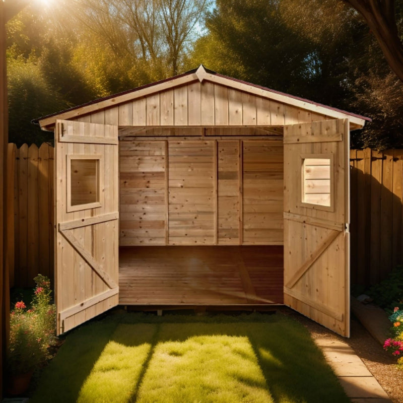 Casetta Box da Giardino 2,8x2,8 m Senza Pavimento in Legno Picea Massello 16mm Eden