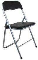 Set 6 Sedie Pieghevole 45x45x45/80 cm in Acciaio e PVC Imbottito Nera