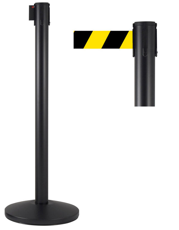 sconto 3 Meter Gardinenstange aus mattschwarzem Metall Ø36x101 cm Gelb/Schwarzes Band