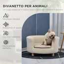 Cuccia Divano per Cani e Gatti 65x64x37cm Cuscino Rimovibile Crema 
