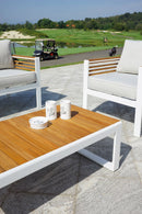 Set Salotto da Giardino in Alluminio Divano 2 Poltrone e Tavolino Vorghini Colonia