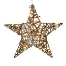 Set 2 Stelle con 10 Led H30 cm in Rattan Champagne