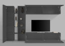 Parete Attrezzata Soggiorno 280x30x180 cm Maruska n°7 Grigio Antracite Opaco 