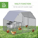 Recinto per Galline 280x190x195 cm con Copertura in Acciaio