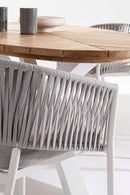 Set 4 Sedie 57x60x80h cm con Braccioli e Cuscini Florencia Bianco