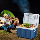 Frigorifero Elettrico Portatile 40L Caldo e Freddo Spina 230V e 12V Portatile con Ruote e Maniglia Blu      