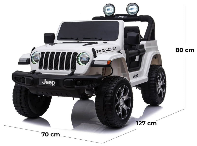 Macchina Elettrica per Bambini 12V 2 Posti con Licenza Jeep Wrangler Rubicon Bianca