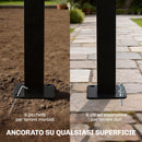 Pergola Gazebo 3x3 m con Tetto ad Arco in Metallo e Poliestere Bianco Crema      