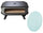 Forno per Pizza a Gas 17’ Fino a 400° 42x42 cm con Pietra Refrattaria e Tagliere in Nylon