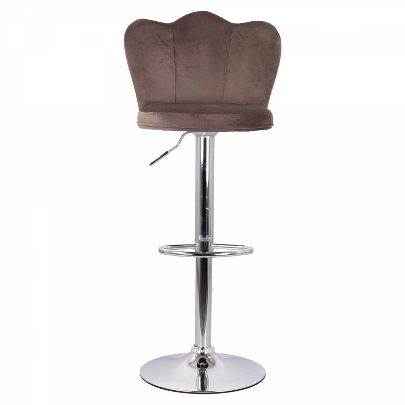 Set 2 Sgabelli 38x38x60/80 cm in Velluto Base Cromata Grigio