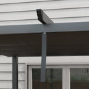 Pergola Gazebo 4x3 m con 8 Fori di Drenaggio in Alluminio Metallo e Poliestere Grigio Scuro