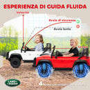 Macchina Elettrica per Bambini Licenza Ufficiale Land Rover Defender 12V con Telecomando Rosso  