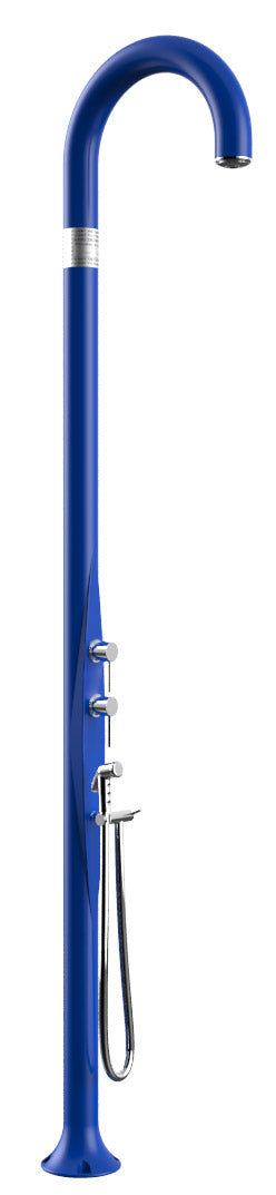 sconto Doccia da Esterno Giardino Miscelatore Deviatore e Doccetta Mobile Arkema Funny Yin Blu