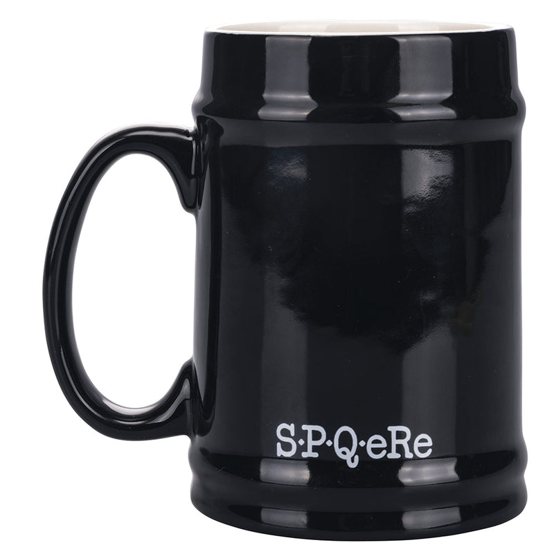 Boccale di Birra Ø8x13 cm in New Bone China VdE Tivoli 1996 Spqr nero