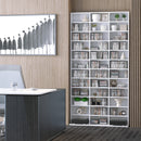 Libreria Porta CD 102x23,5x195 cm con 3 Colonne da 12 Ripiani in MDF Bianco  