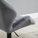Set 2 Sgabelli da Bar Alti 57x58x97-117A cm Imbottiti Girevoli con Schienale e Poggiapiedi in Velluto Grigio      