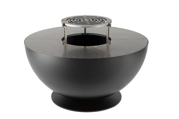 prezzo Barbecue a Legna Ø80x42 cm Tulipano in Acciaio Nero Alta Temperatura