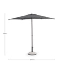 Ombrellone da Giardino Ø270x220 cm in Acciaio Samba Grigio