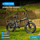 Fat-Bike Bicicletta Elettrica Pieghevole 36V a Pedalata Assistita 20” 250W SkyJet NitroPro Nera