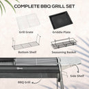 Barbecue a Carbone Carbonella 96x61x72 cm in Acciaio Nero