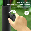 Base per Ombrellone 48x48x32,5 cm a Rotelle e Riempibile con Acqua o Sabbia in HDPE Nero      