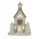 Casetta porta Candela Tealight 13x8x17,5 cm in Stoneware con Led