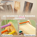 Gioco da Arrampicata per Bambini 18-48 Mesi con Triangolo e Pannello Scivolo ed Arrampicata in Legno di Pino Multicolore      