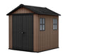 Casetta Box da Giardino 230x223,8x246 cm Newton Plus 757/775 Doppia Opzione Montaggio in Resina Evotech+ Marrone      