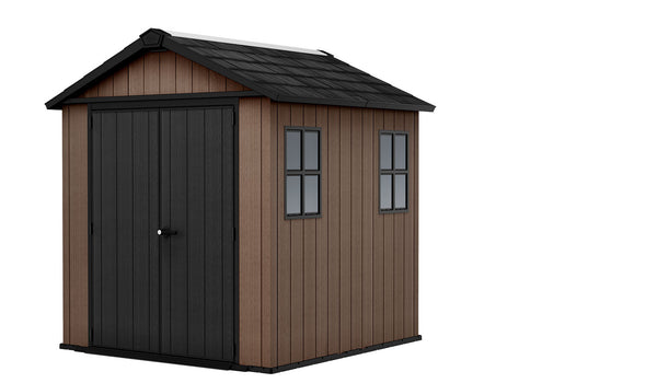 Casetta Box da Giardino 230x223,8x246 cm Newton Plus 757/775 Doppia Opzione Montaggio in Resina Evotech+ Marrone prezzo