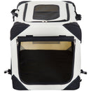 Trasportino Pieghevole per Cani e Gatti Crema nero 60x42x42 cm 