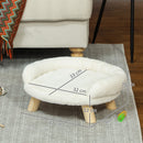 Cuccia Divanetto per Cani e Gatti 47x40x20 cm con Schienale Sfoderabile in Peluche Crema      