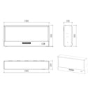 Camino Elettrico da Incasso Effetto Fiamma 108x20x50,7 cm 1500W Sined Ispica 108 Nero