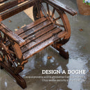 Panca da Giardino 66x55x90 cm Sedia Design Carro in Legno Massello Marrone      