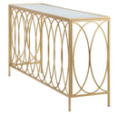 Console Arc Similmarble 160x40x79 cm in Ferro MDF e Vetro Oro e Crema