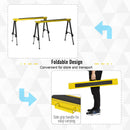 Set 2 Cavalletti da Lavoro Pieghevoli Telescopici Altezza Regolabile in Metallo  Giallo e Nero