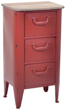 Cassettiera in Metallo 3 Cassetti Edimburgo Rosso