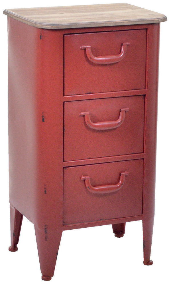online Adami Edinburgh Rot Metall Kommode 3 Schubladen