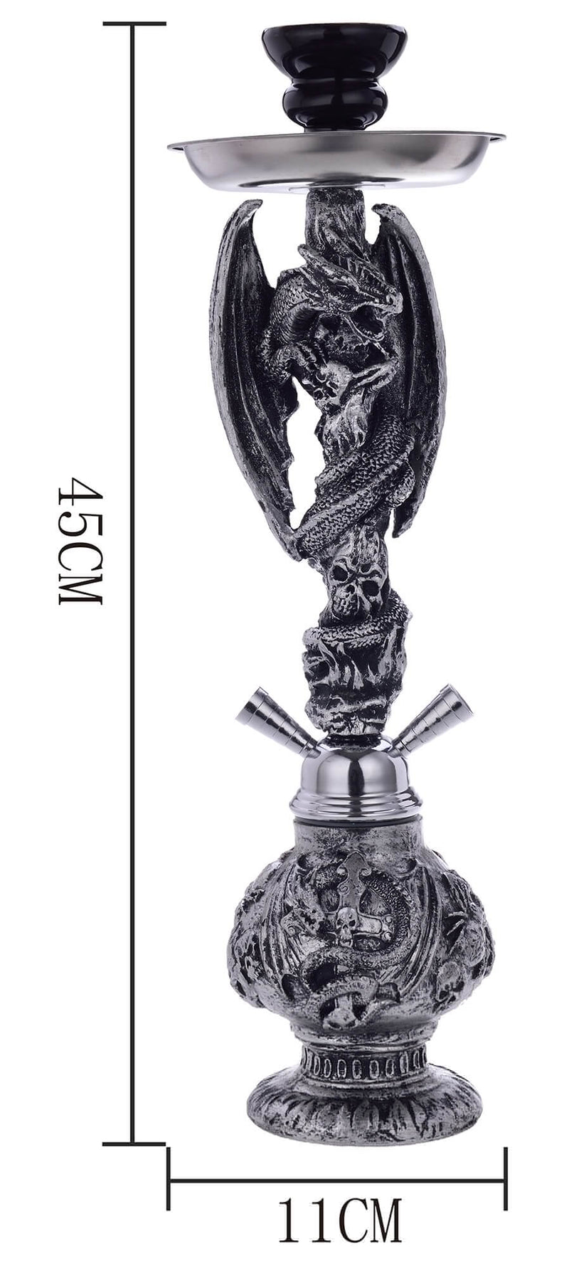 Narghilè 2 Tubi H45 cm con Pinza Carbone