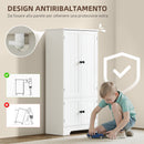 Credenza Cucina 58,2x30x123 cm con 2 Armadietti in MDF Bianco  