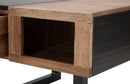 Tavolo da Caffé Quadrato Mumbai 60x60x43 cm in Legno di Acacia e in Ferro Marrone e Nero