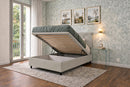 Letto Singolo Contenitore Imbottito Similpelle Tortora BoxMax Testata Button Varie Misure