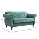 Divano 2 Posti 148x72x76 cm in Tessuto  Verde