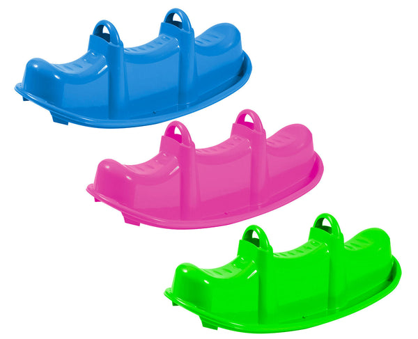 Dondolo 3 Posti 104x44x37 cm in Plastica Blu o Rosa o Verde prezzo