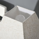 Lampada da Comodino Abat Jour con Paralume in Tessuto E14 20x20x47 cm  Crema
