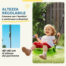 Gioco per Bambini 3 in 1 238x180x182 cm con 2 Altalene Canestro e Porta da Calcio Verde e Grigio   