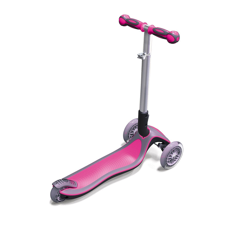 Monopattino 3 ruote Telescopico e Ripiegabile con Luci e Deck Trasparente Max 50Kg Globber Elite Blu