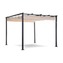 Pergola Gazebo da Giardino 3x3m Telo in Poliuretano con Apertura e Chiusura Scorrevole Taddei Suq