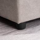 Divano Letto 3 Posti con Chaise Longue Contenitore 217x134x85 cm in Tessuto Effetto Lino Grigio