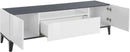 Mobile TV 2 Ante 1 Cassetto 160x40x47 cm Sunrise Bianco Lucido e Ardesia